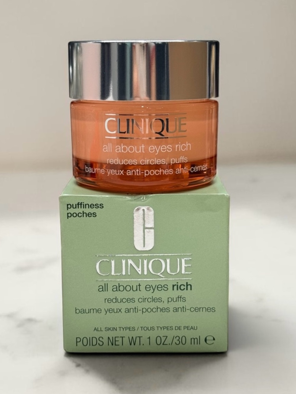 Clinique All About Eyes Rich Eye Cream 
30ml Reduces Puffiness & Dark Circles